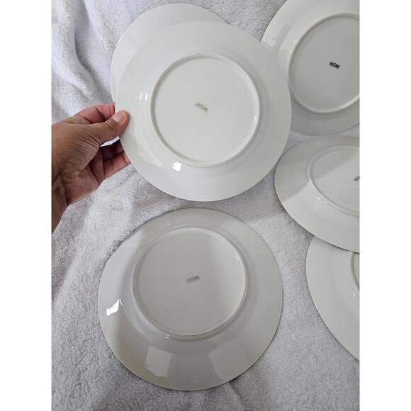 (Set of 6) Kutani Bamboo Porcelain Side Plate White & Sliver Japan 7.5" Asian - Picture 15 of 16